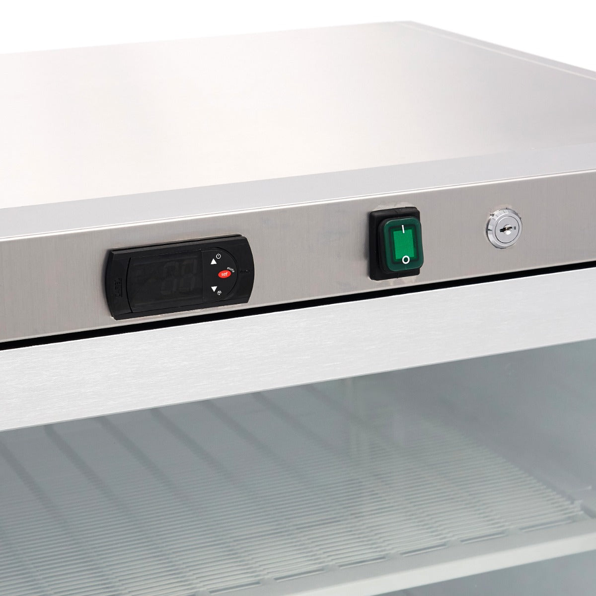 Maxima Upright Freezer, 200 L, Glass Door, Stainless steel, additional view