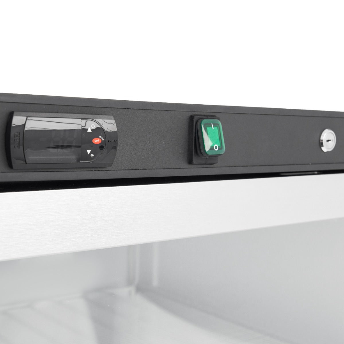 Maxima Upright Freezer, 600 L, Glass Door, Black, additional view