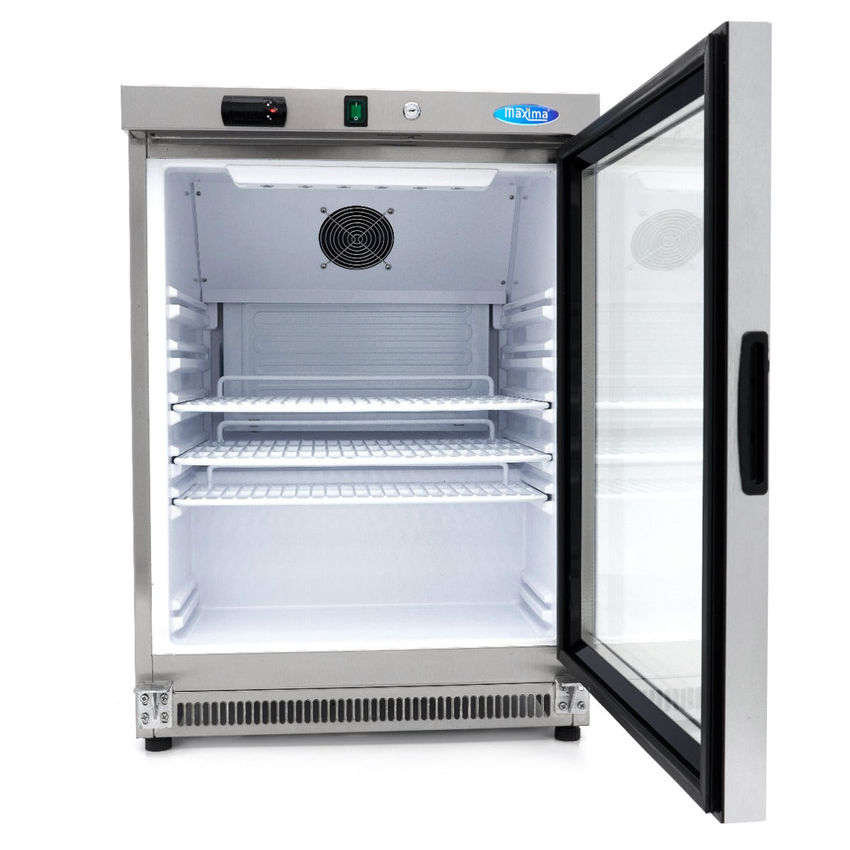 Maxima Fridge 200 L, Stainless Steel, with Glass Door, additional view