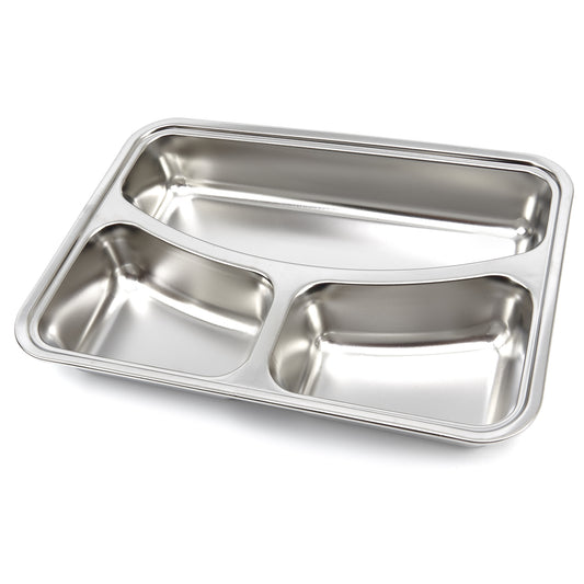 Maxima Stainless Steel Plate, 3 Compartments, Dishwasher Safe, additional view