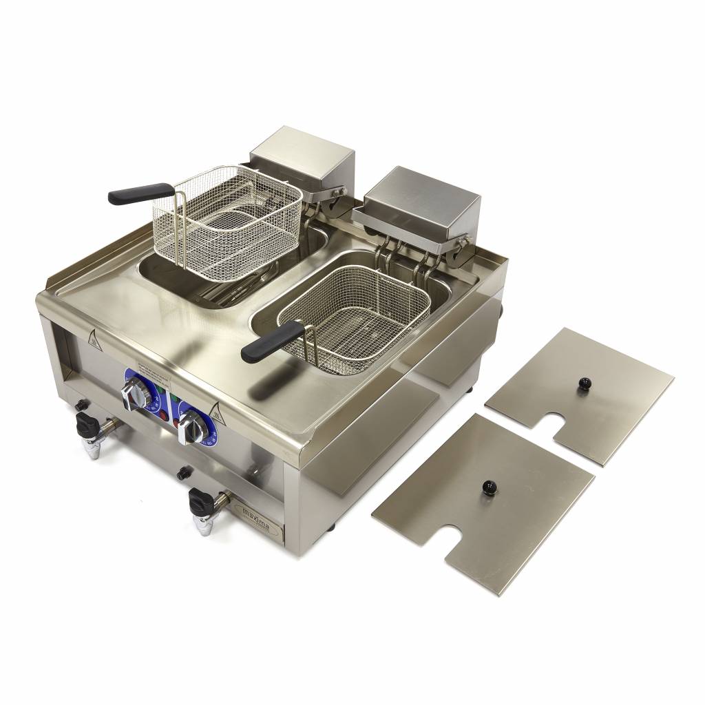 Maxima Cookline Double Deep Fryer, 2 x 10 L, Drain Tap, 400 V, additional view