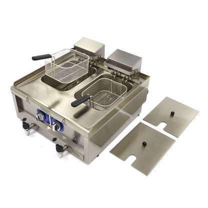 Maxima Cookline Double Deep Fryer, 2 x 10 L, Drain Tap, 400 V, additional view