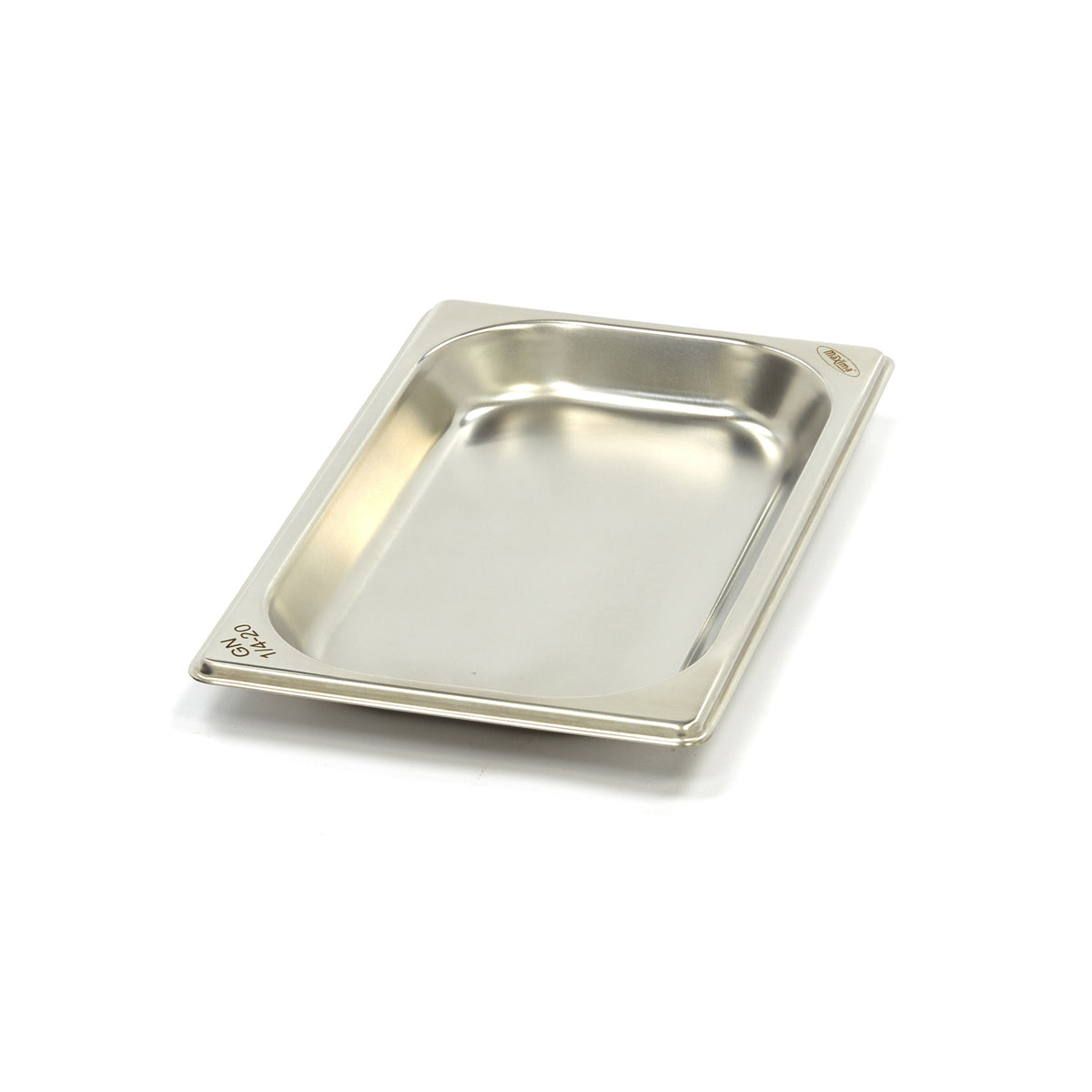 Maxima Gastronorm Container, 1/4 GN, 2 cm Deep, Stainless Steel, product photo