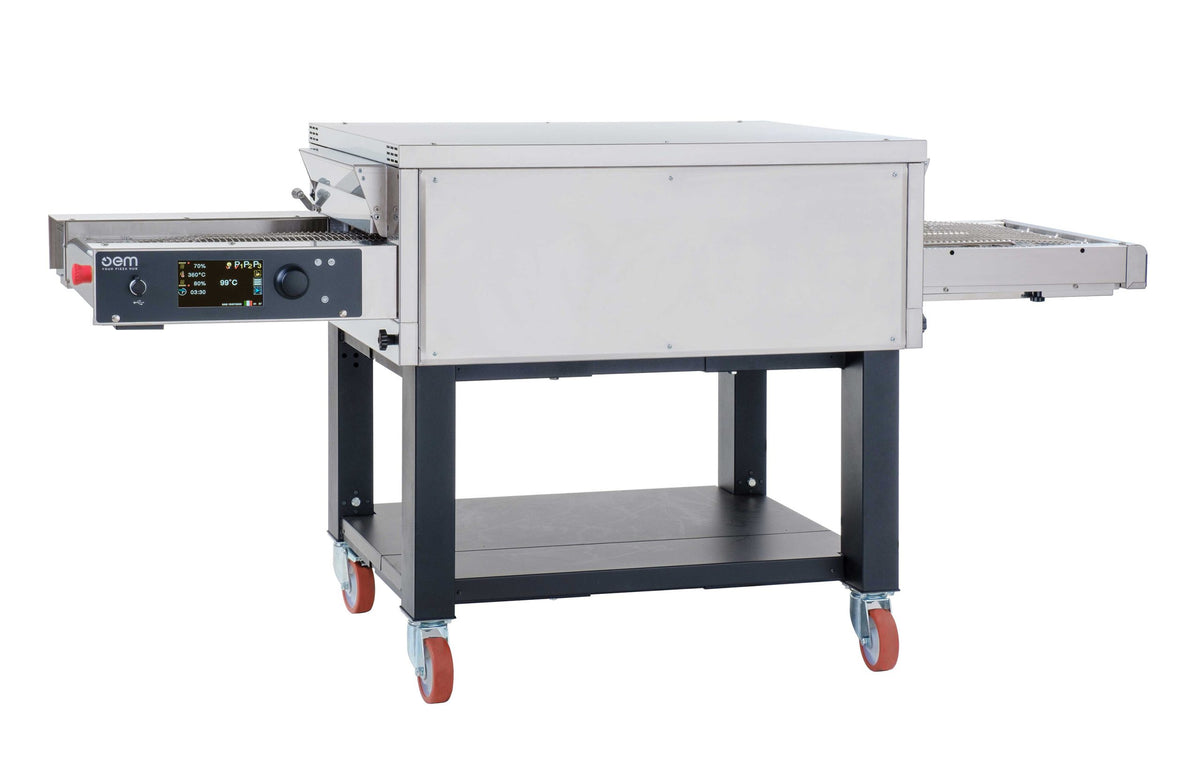 OEM TL105 electric tunnel pizza oven, side view