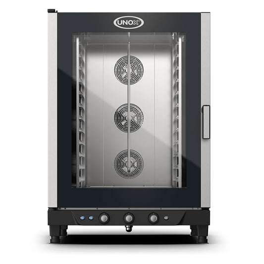 Unox CHEFLUX XV893 electric convection oven, 12 GN 1/1 trays, glass door with knob controls