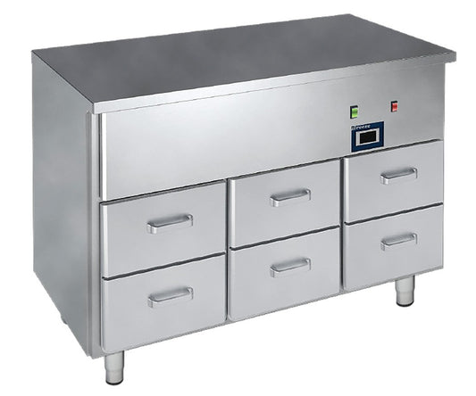 Vitrum heating table HTN12.2.2.2 with six GN 1/1 drawers
